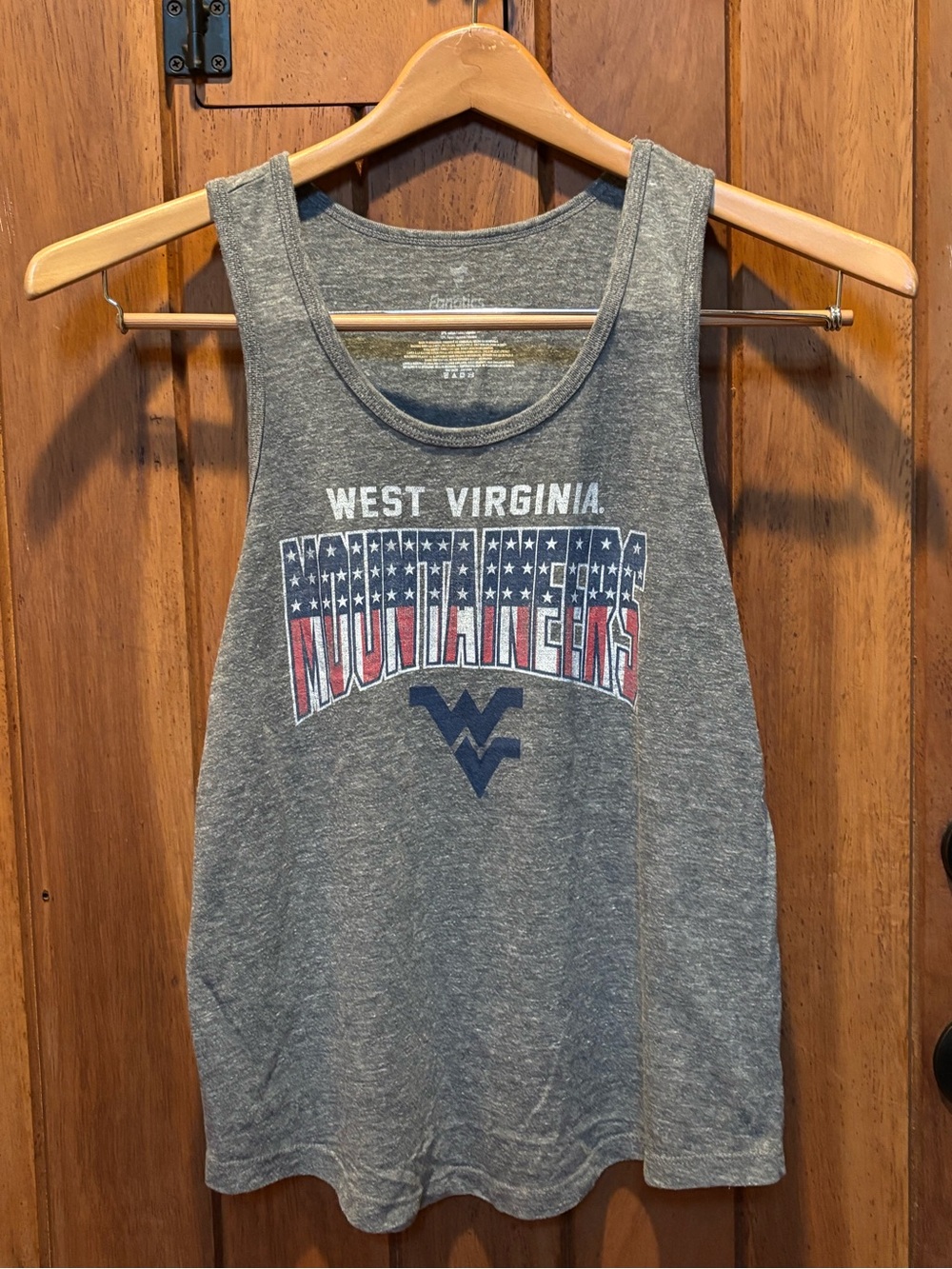 West Virginia Mountaineers Women's Gray Graphic USA Tank Top